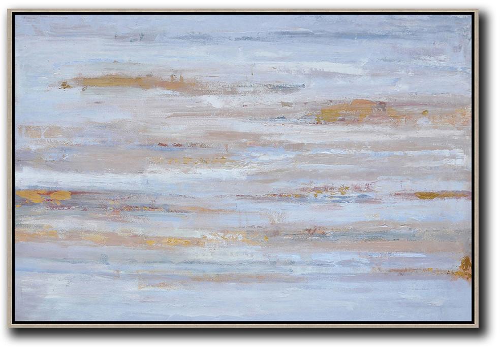 Hand painted Horizontal Abstract Oil Painting on canvas, free shipping worldwide gray canvas art